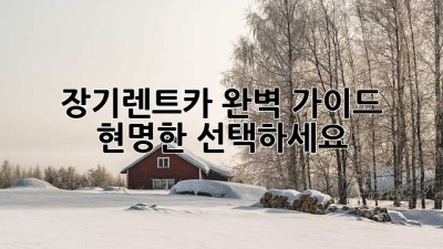 장기렌트카 완벽 가이드: 현명한 선택하세요!